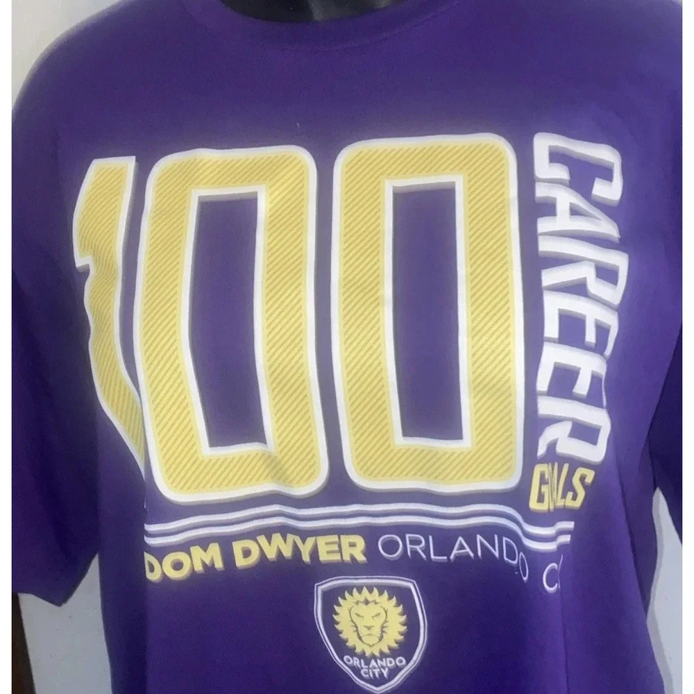 MLS #14 Dom Dwyer 100 Career Goals Orlando City T Shirt 2XL Purple‎